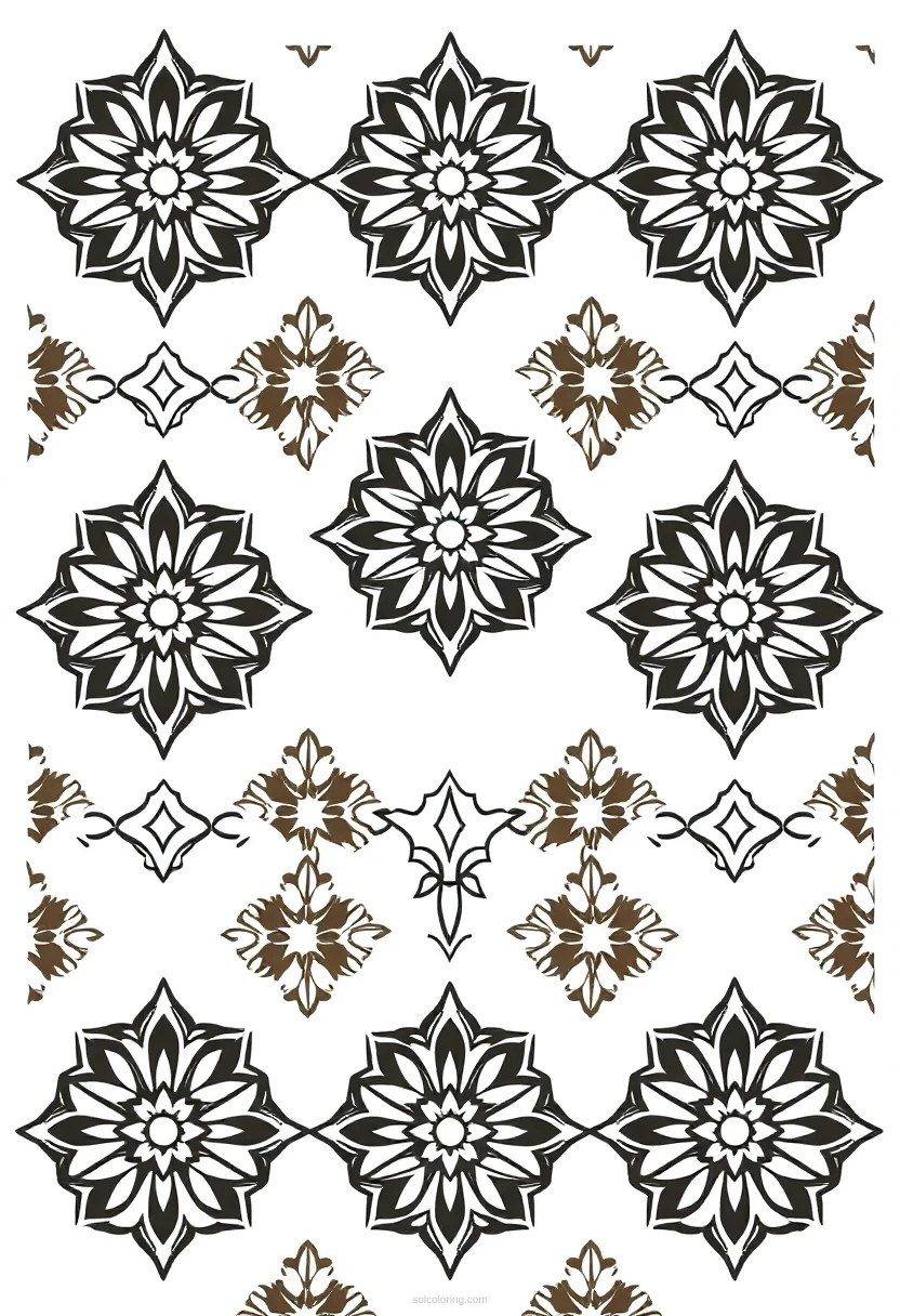 Moroccan Tile Designs coloring page for kids