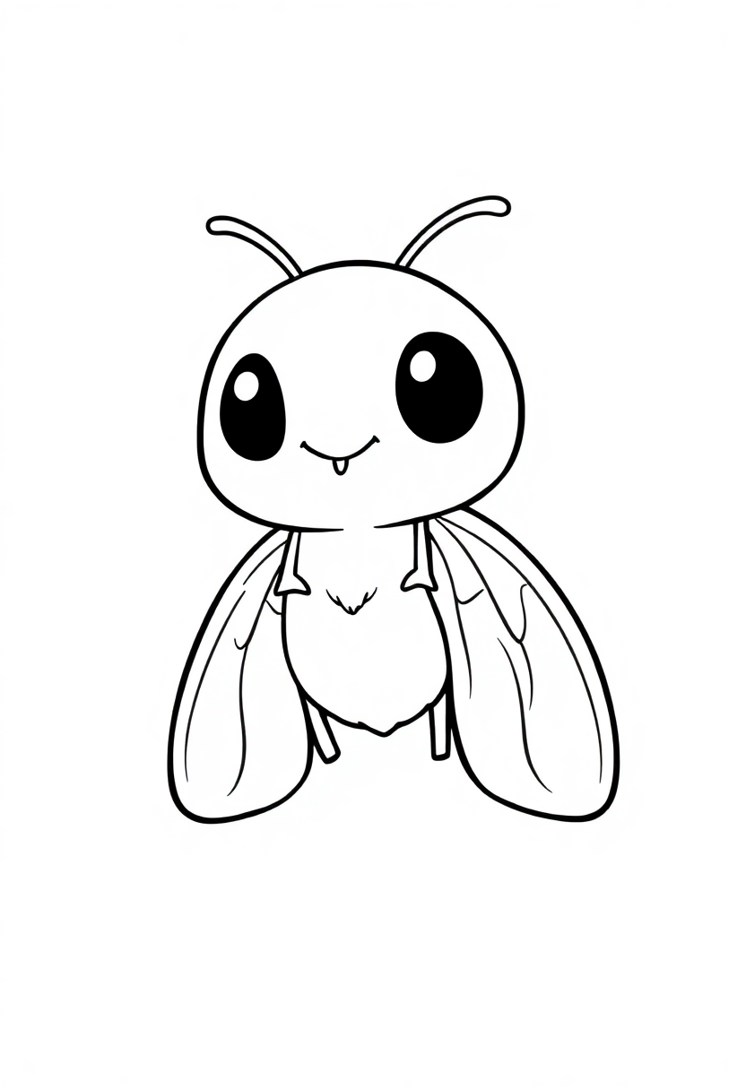 Moth coloring page, free printable