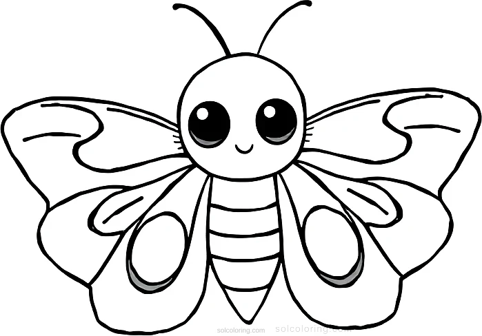 Moth coloring page for kids