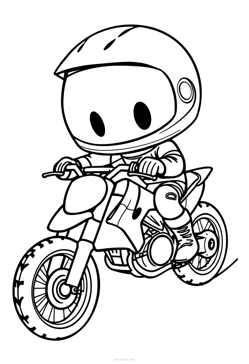 Motocross Racing coloring page for kids