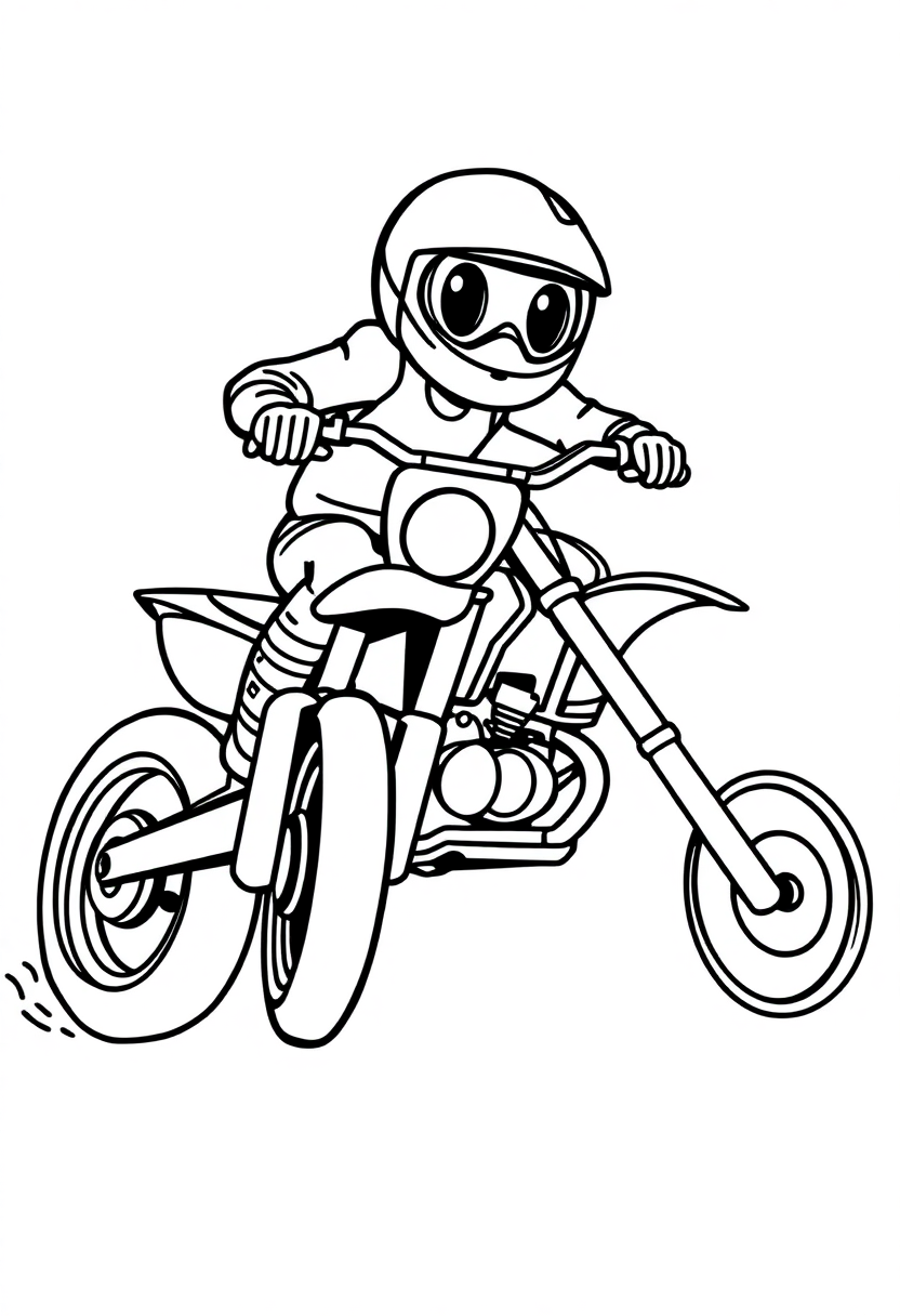 Motocross Racing coloring page, free printable