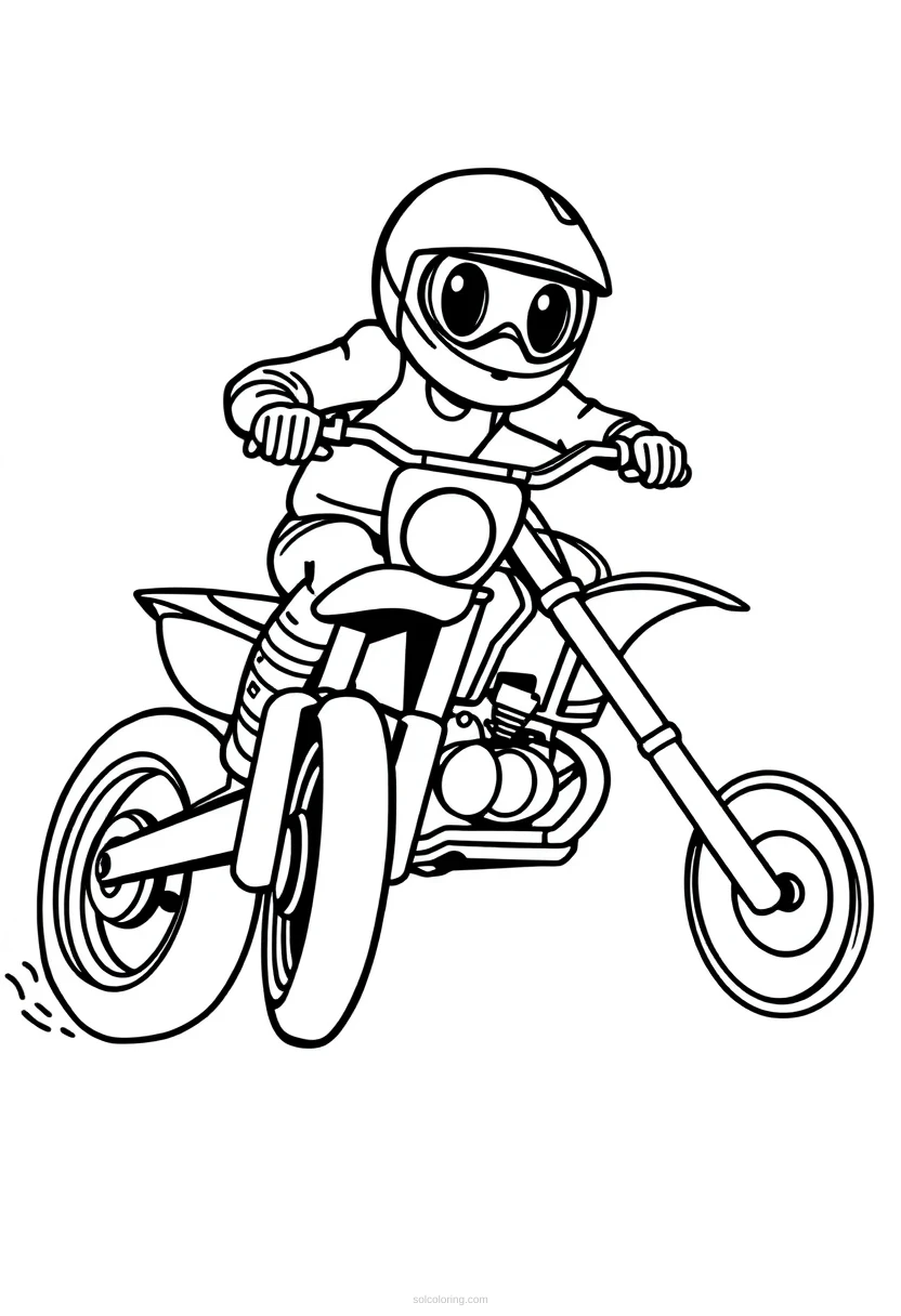 Motocross Racing coloring page for kids