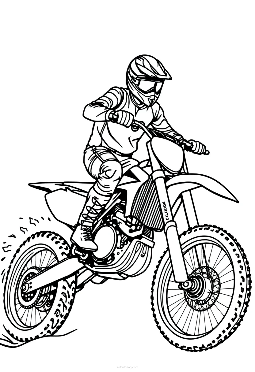 Motocross Racing coloring page for kids