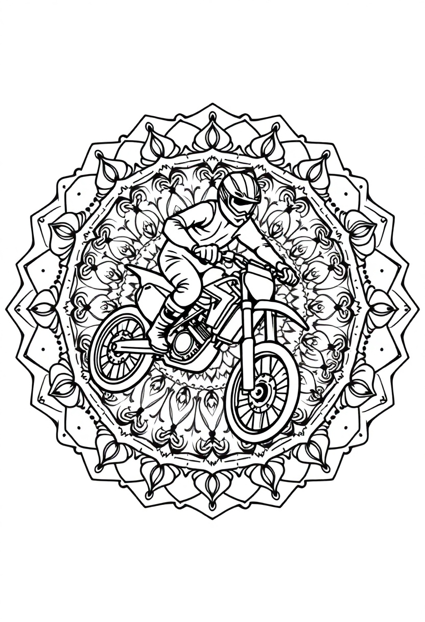 Motocross Racing coloring page, free printable