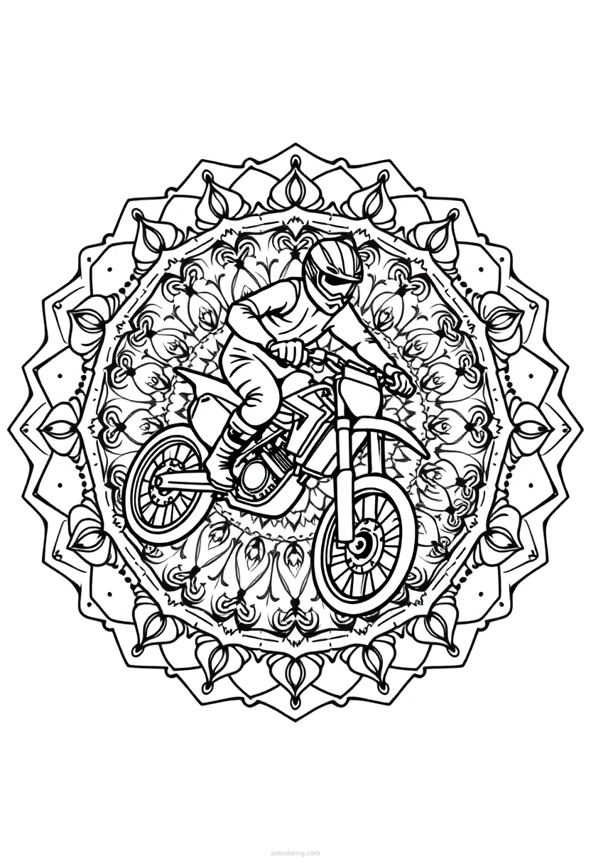 Motocross Racing coloring page for kids