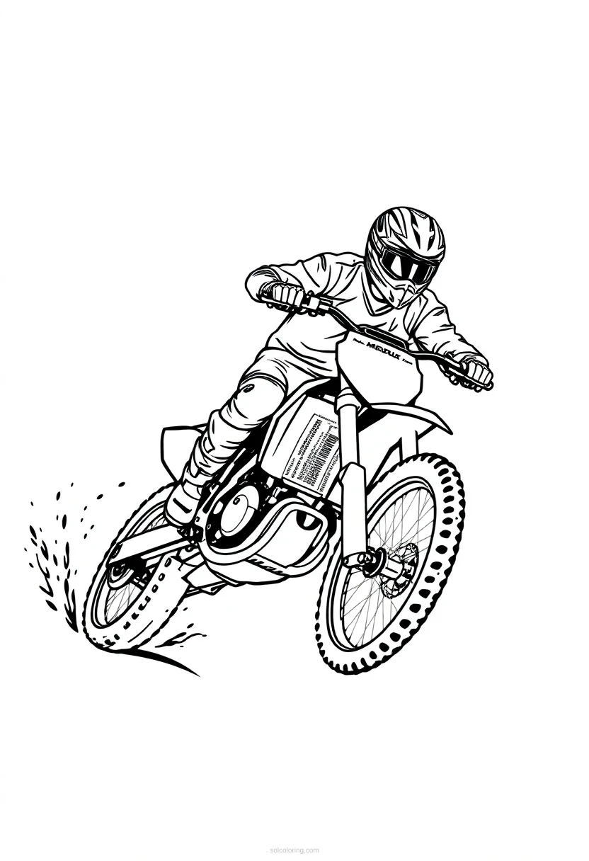 Motocross Racing coloring page for kids