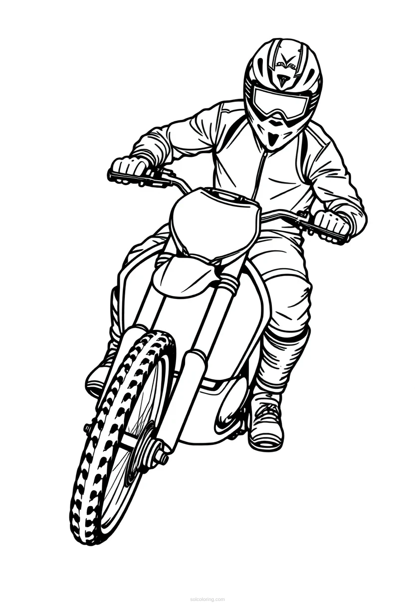 Motocross Racing coloring page for kids