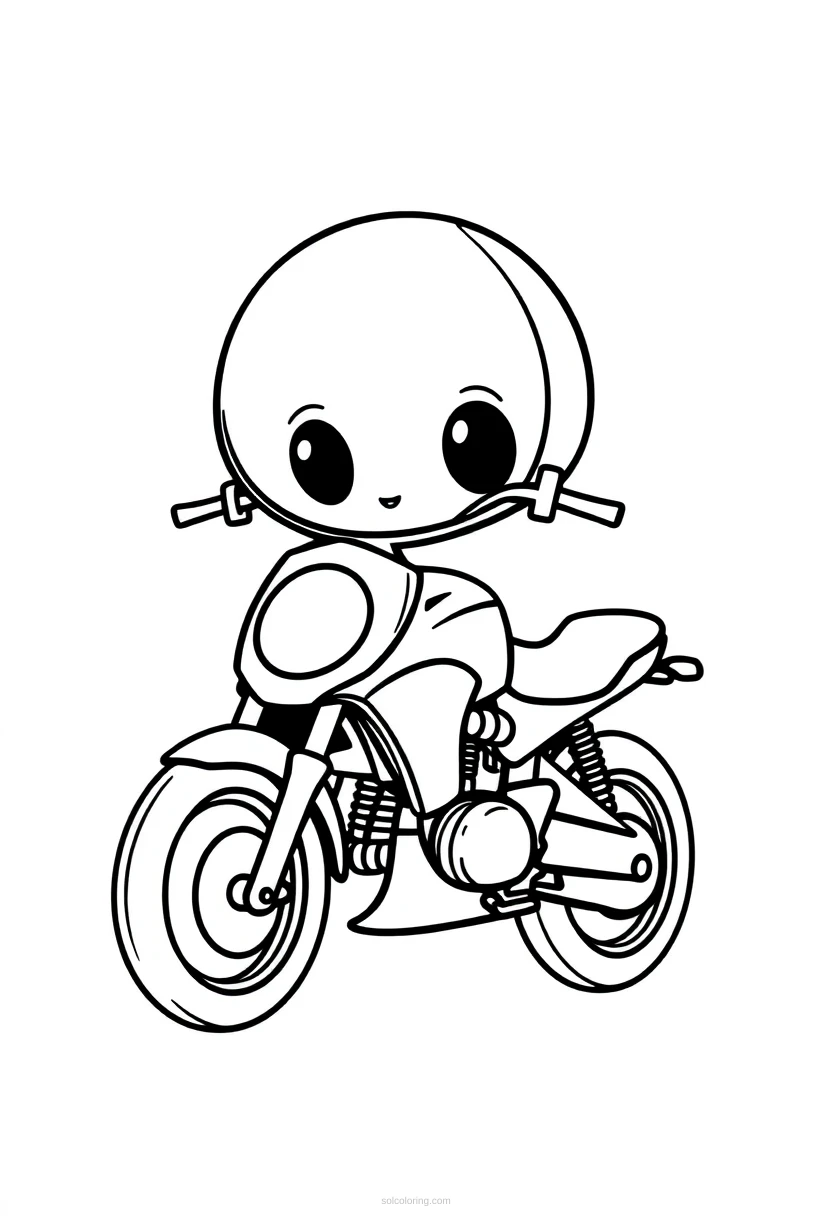 Motorcycle coloring page for kids