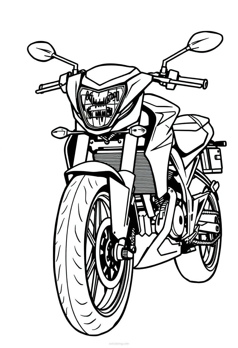 Motorcycle coloring page for kids