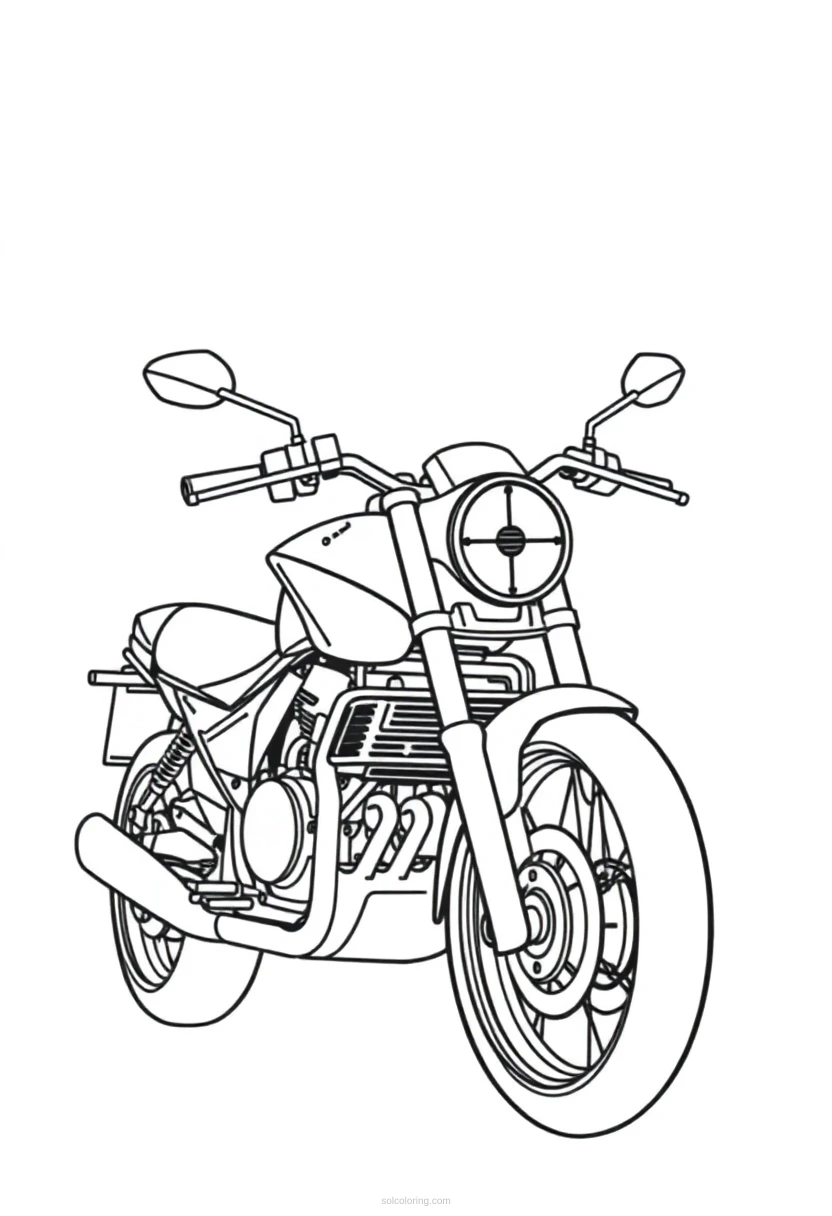 Motorcycle coloring page for kids