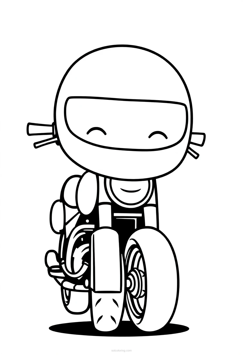 Motorcycle coloring page for kids