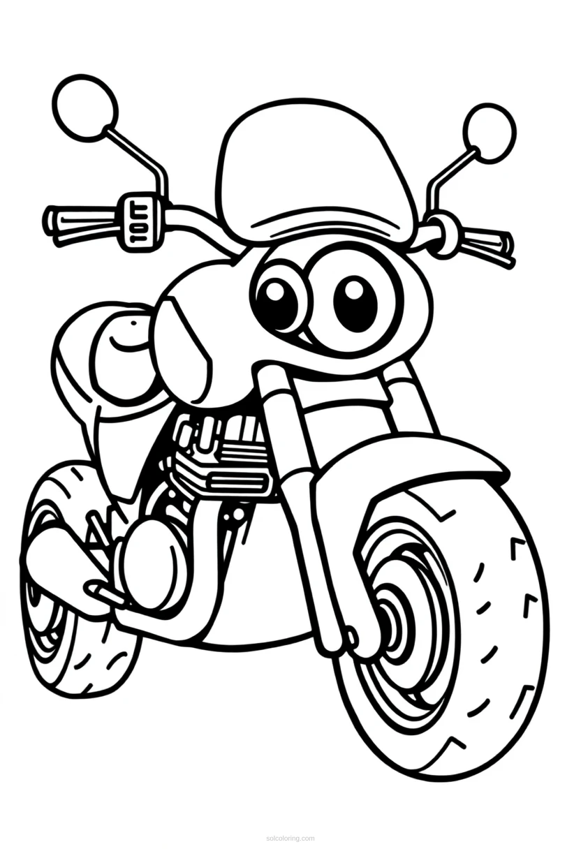 Motorcycle coloring page for kids