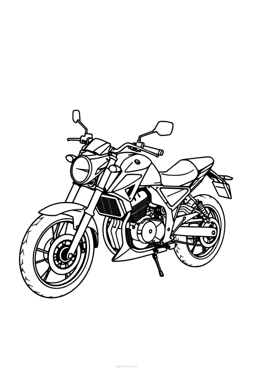 Motorcycle coloring page for kids