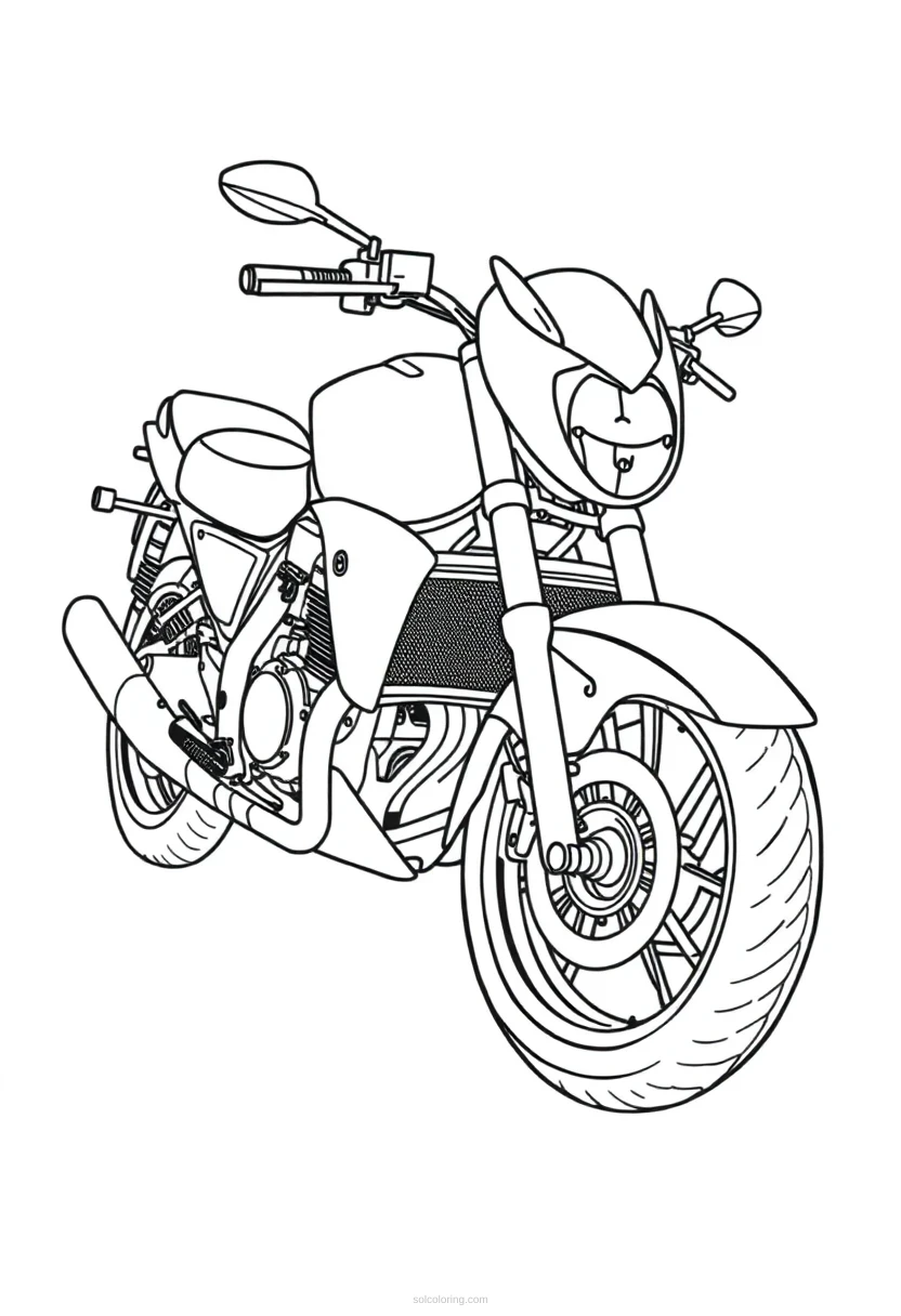 Motorcycle coloring page for kids