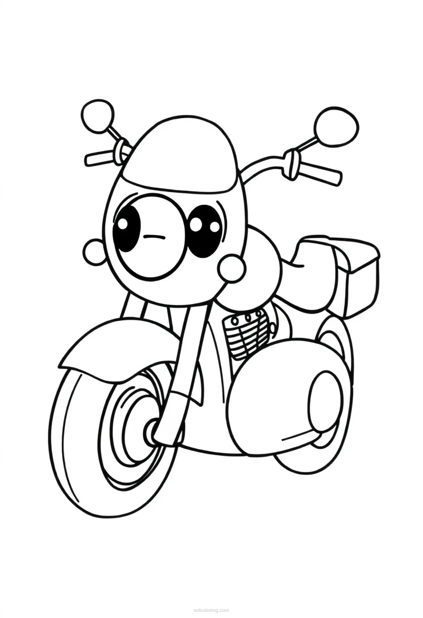 Motorcycle coloring page for kids