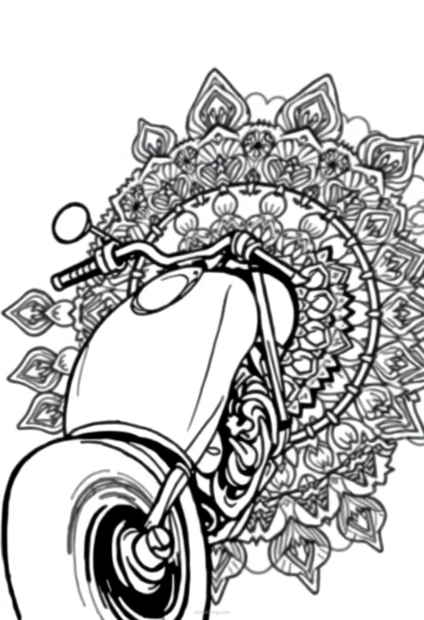 Motorcycle coloring page for kids