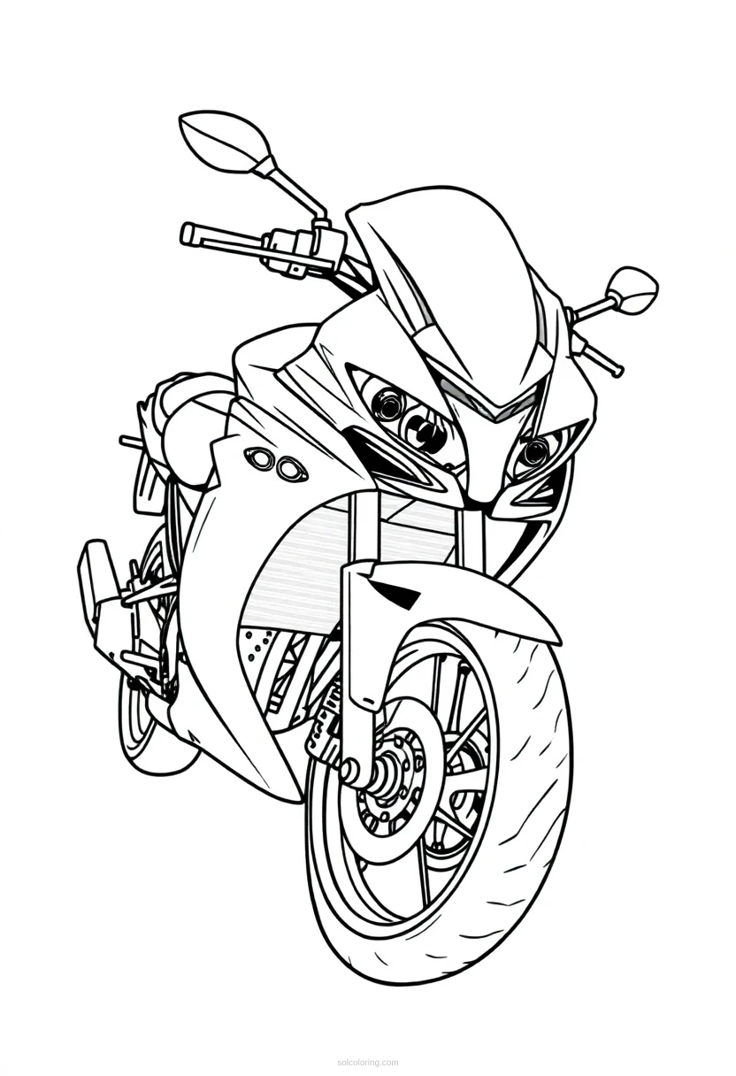 Motorcycle coloring page for kids