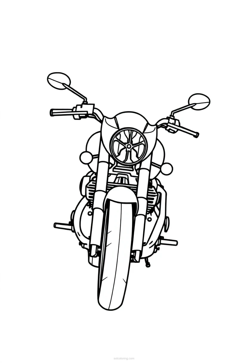 Motorcycle coloring page for kids