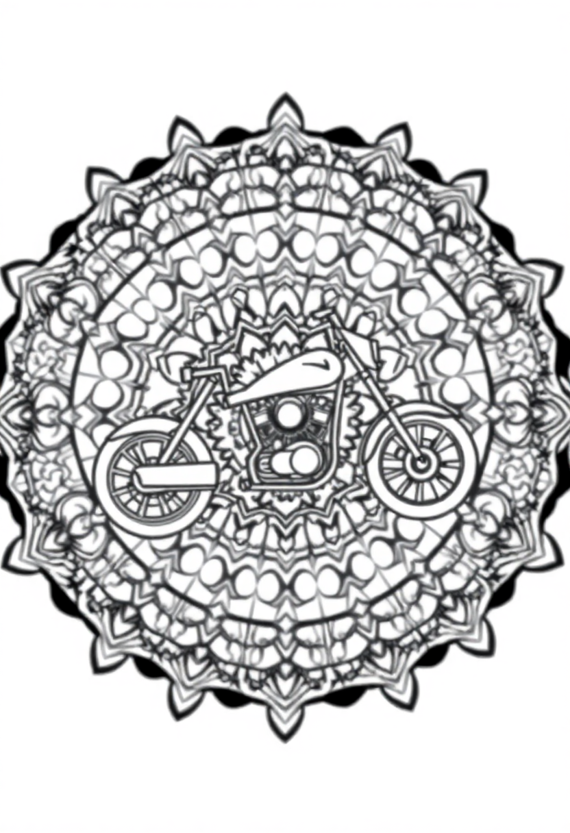 Motorcycle coloring page, free printable