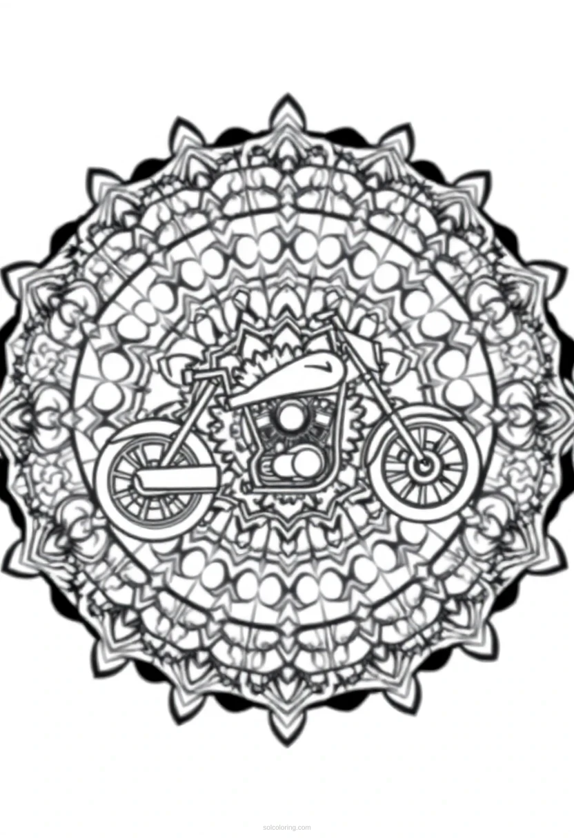 Motorcycle coloring page for kids