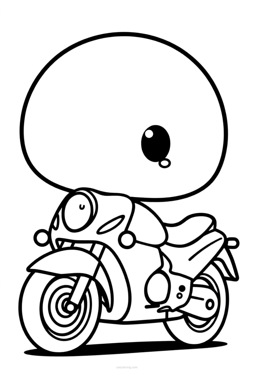 Motorcycle coloring page for kids