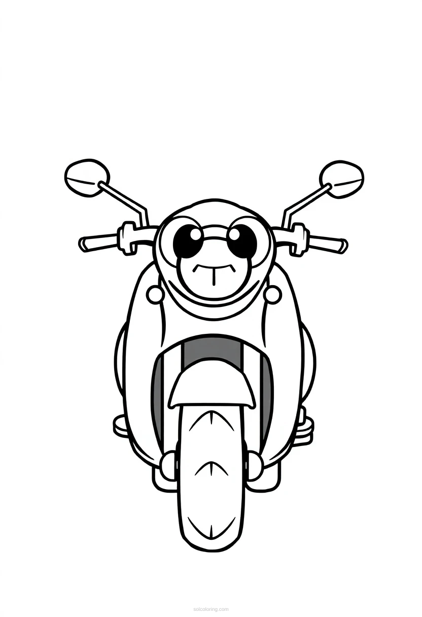 Motorcycle coloring page for kids