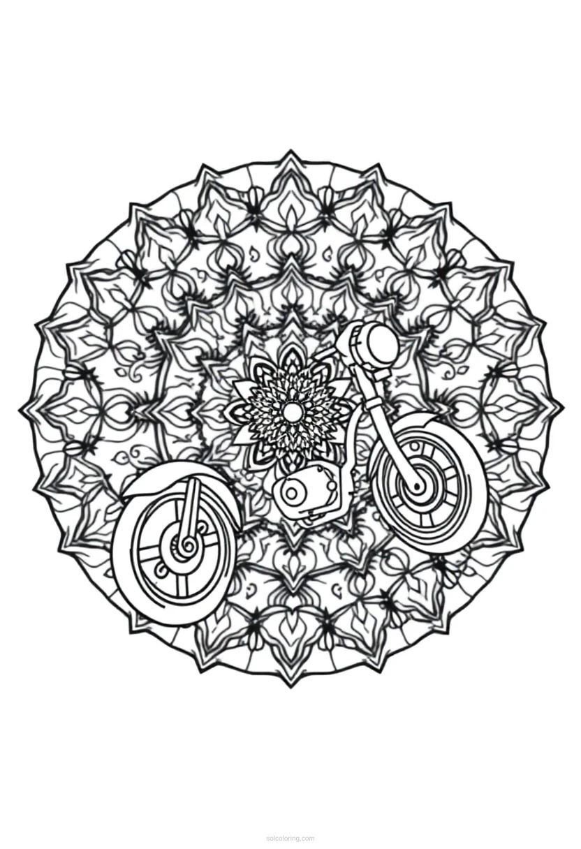 Motorcycle coloring page for kids