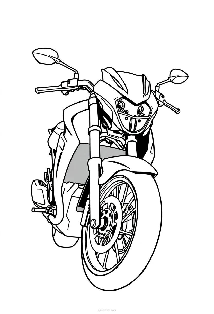 Motorcycle coloring page for kids