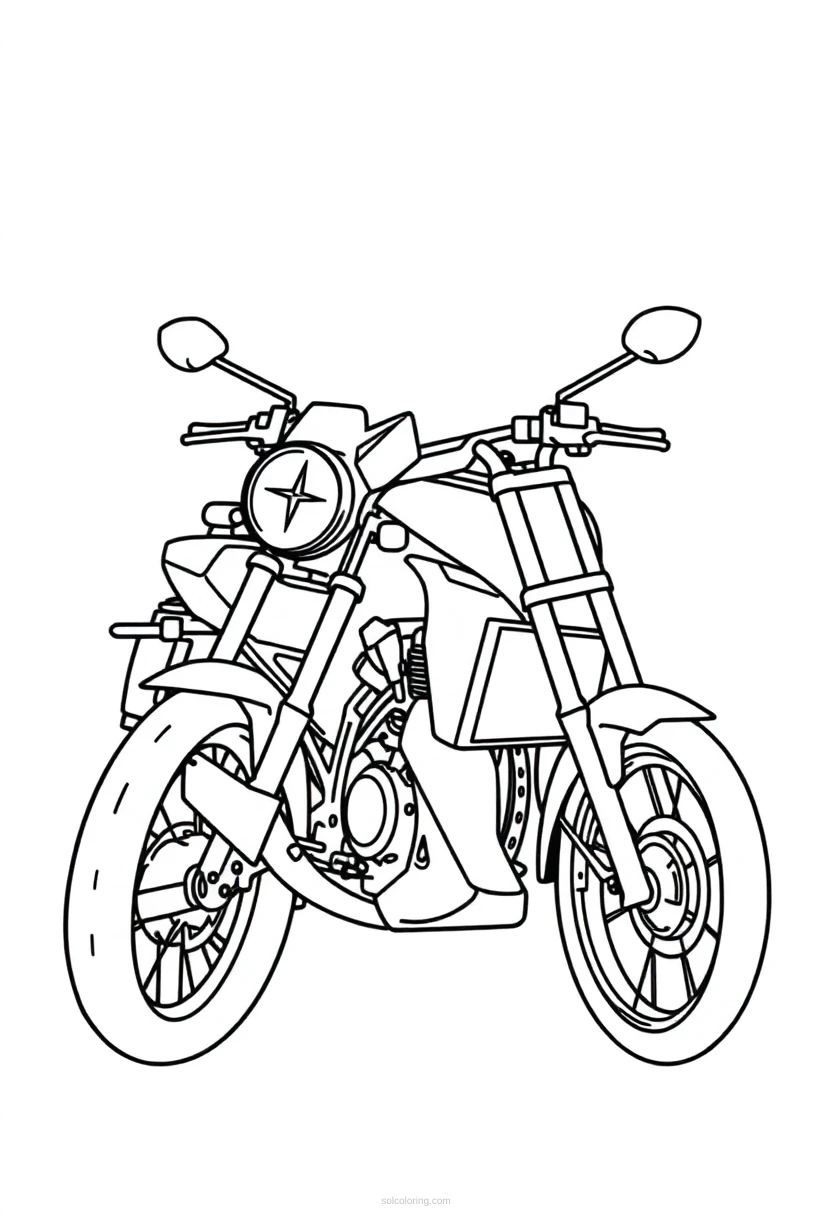 Motorcycle coloring page for kids