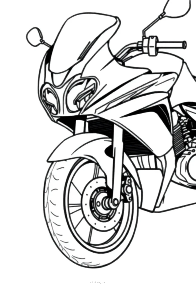 Motorcycle coloring page for kids