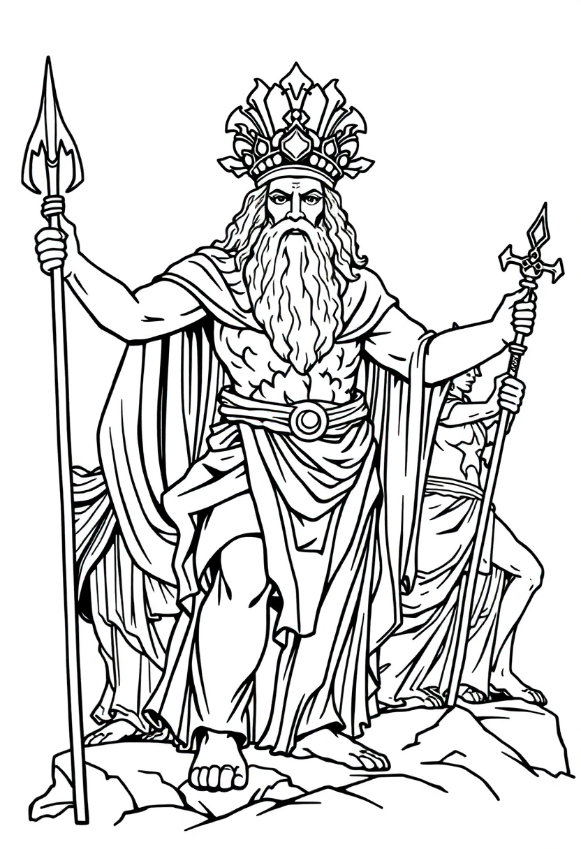 Mount Olympus Gods coloring page, free printable