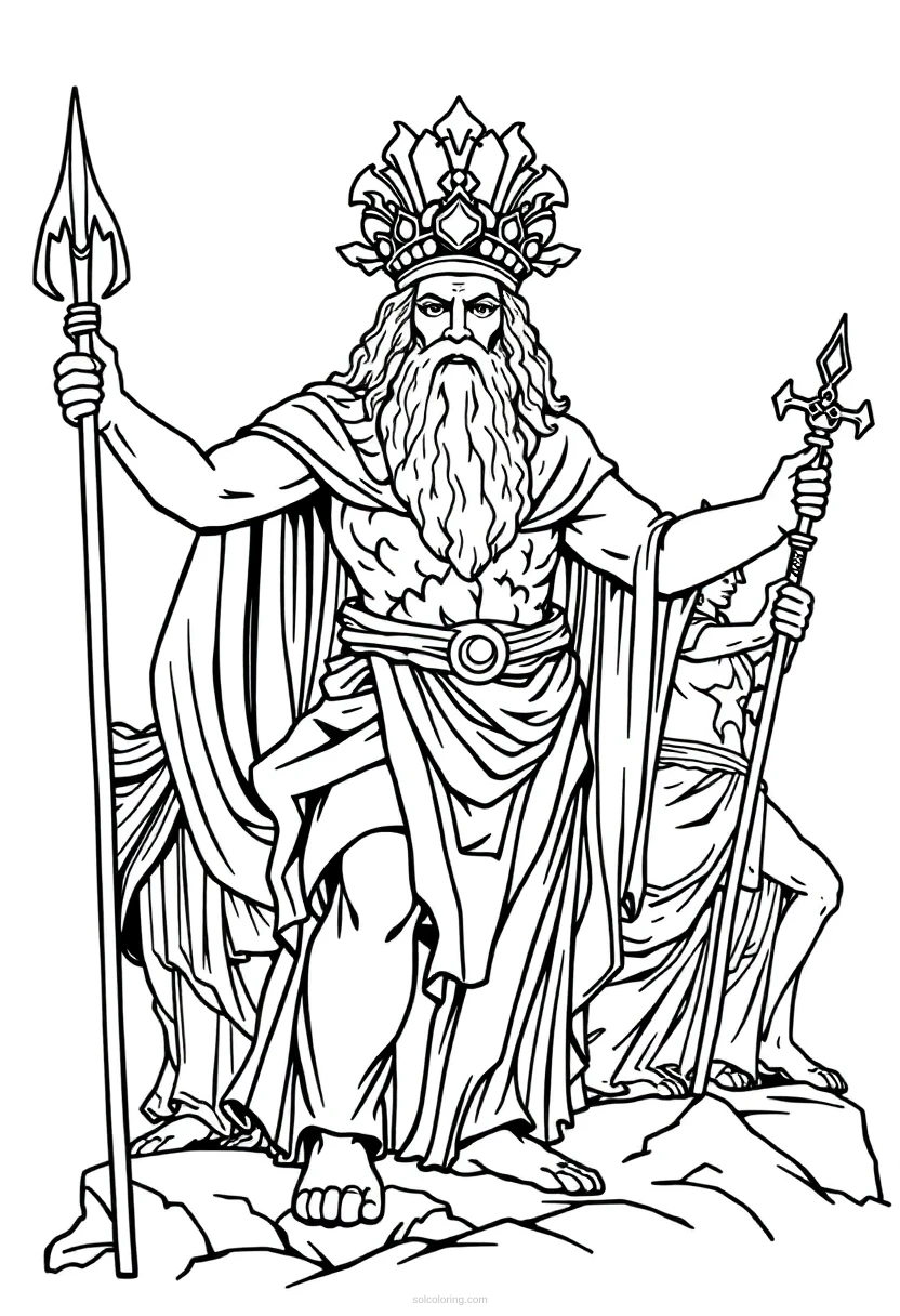 Mount Olympus Gods coloring page for kids