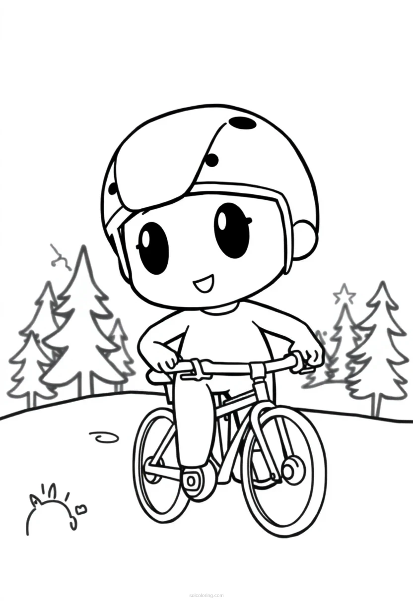 Mountain Biking Trails coloring page for kids