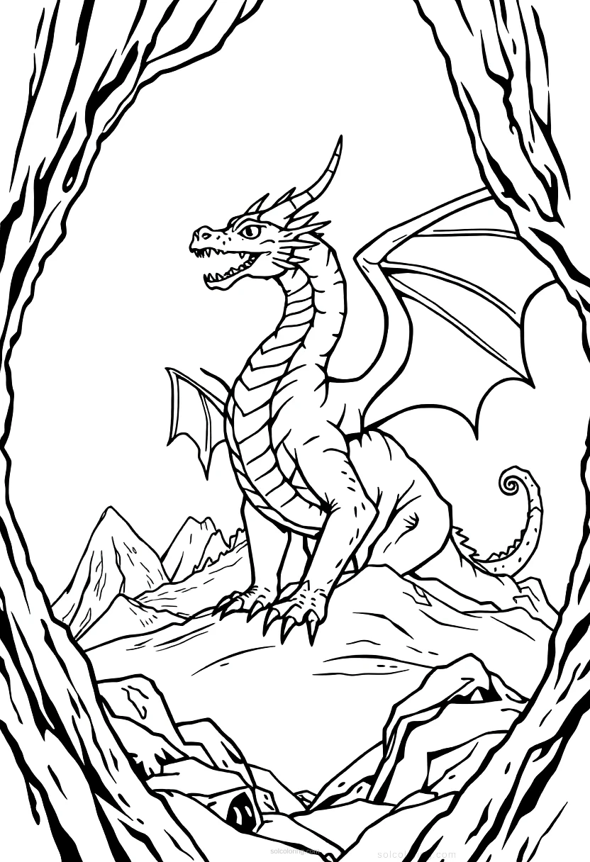 Mountain Dragon coloring page for kids