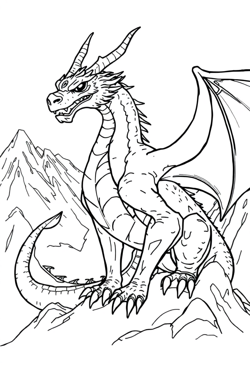 Mountain Dragon coloring page, free printable