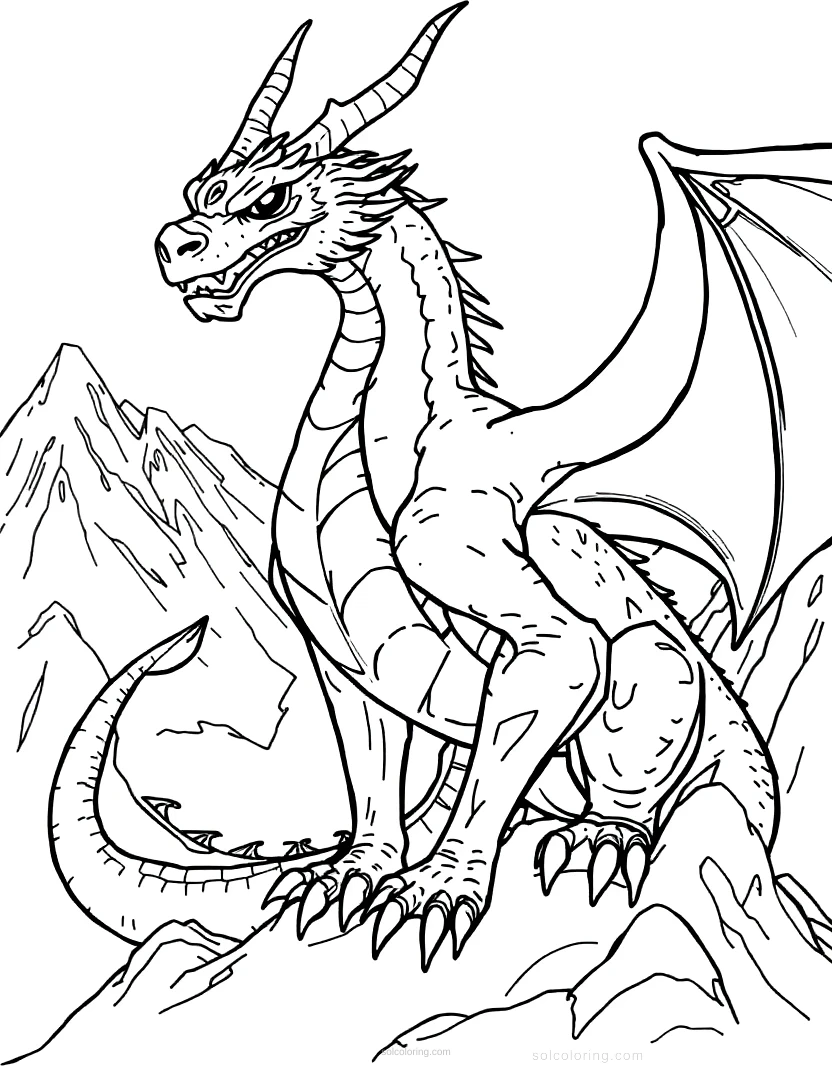 Mountain Dragon coloring page for kids