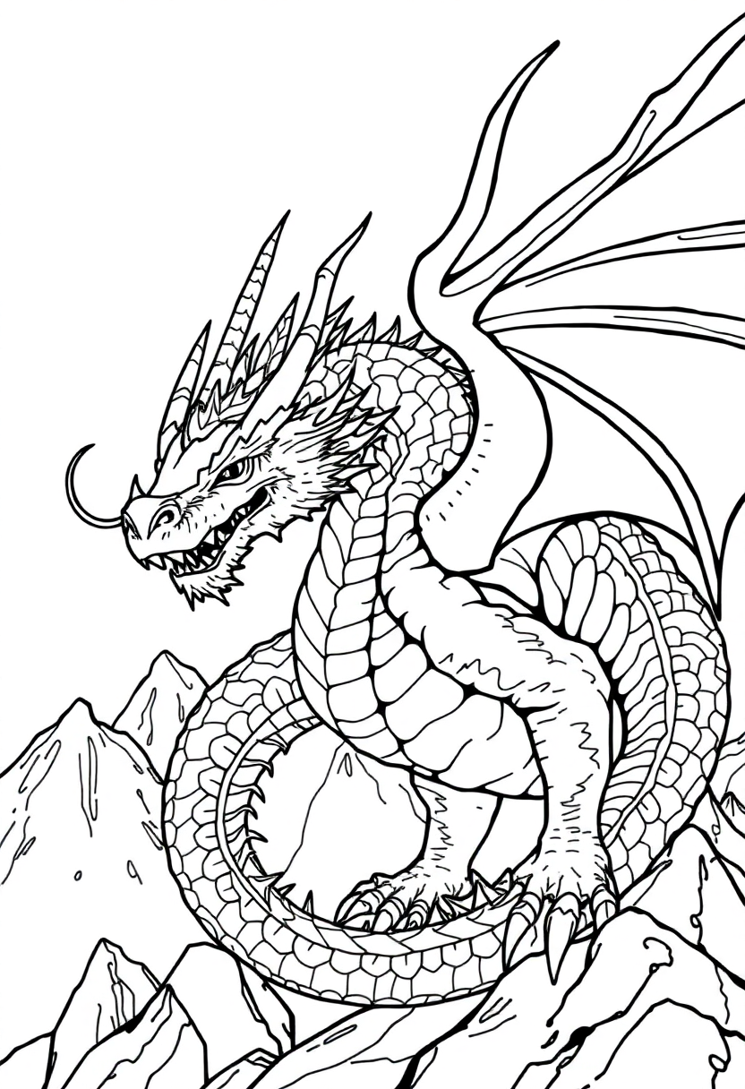 Mountain Dragon coloring page, free printable