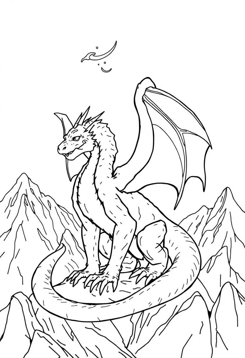 Mountain Dragon coloring page, free printable