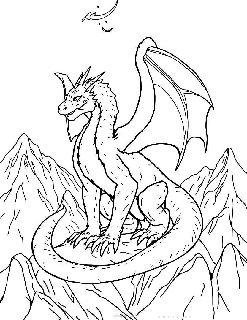 Mountain Dragon coloring page for kids