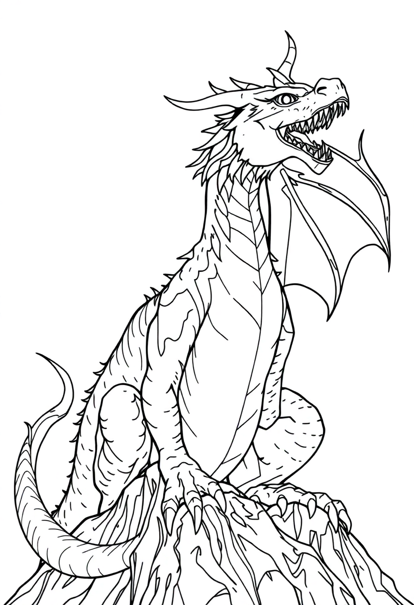 Mountain Dragon coloring page, free printable