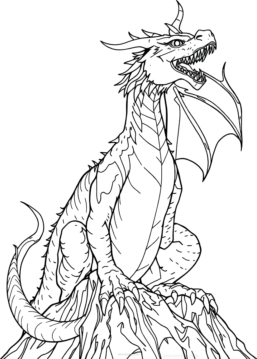 Mountain Dragon coloring page for kids