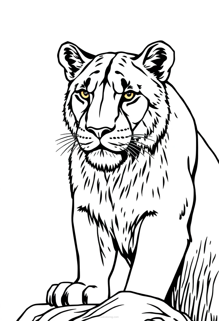 Mountain Lion coloring page for kids