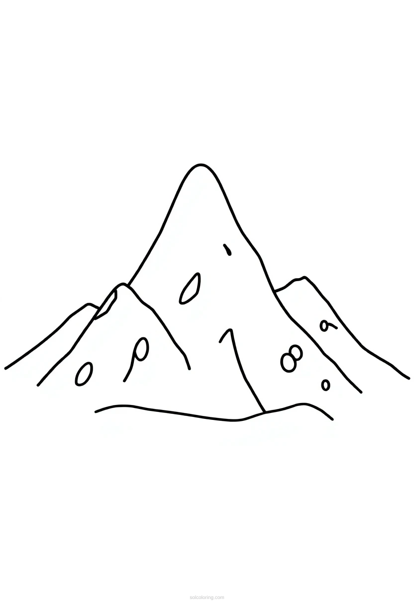 Mountain Range coloring page for kids