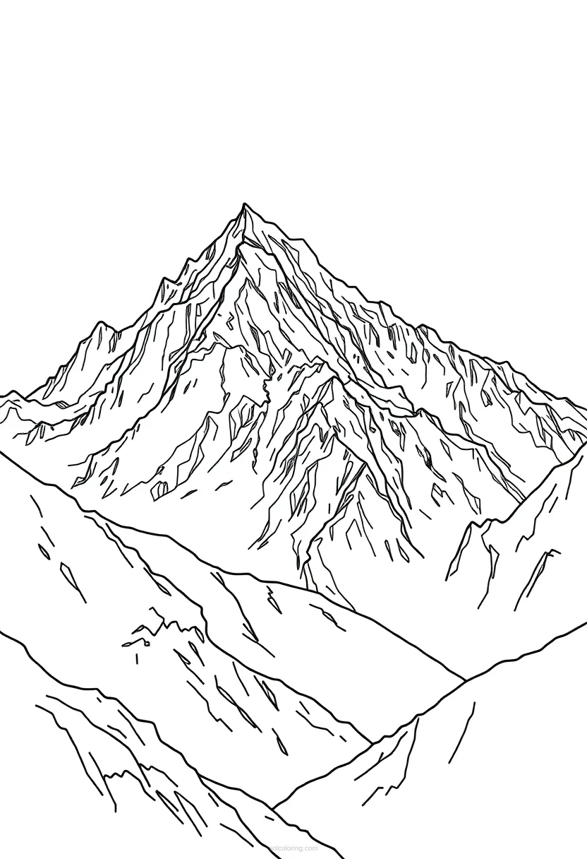Mountain Range coloring page for kids