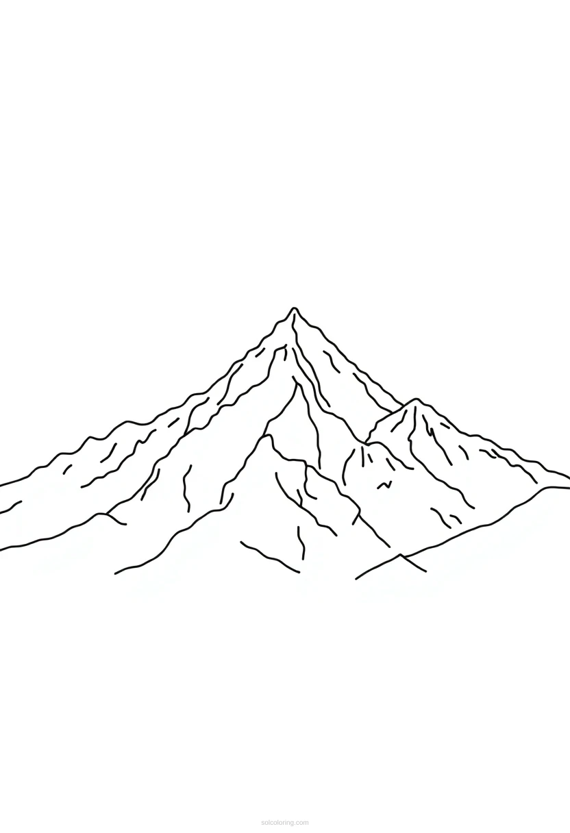 Mountain Range coloring page for kids