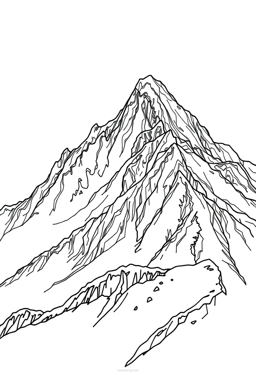 Mountain Range coloring page for kids