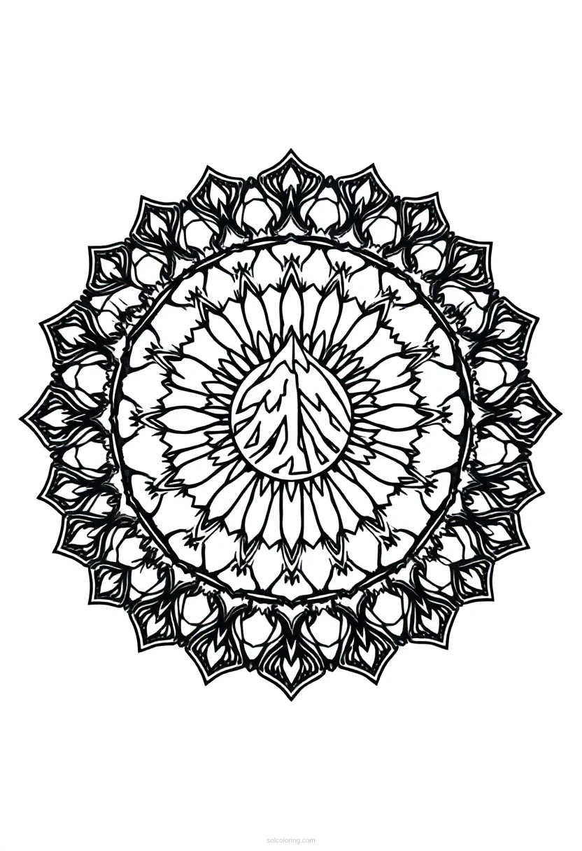 Mountain Range coloring page for kids