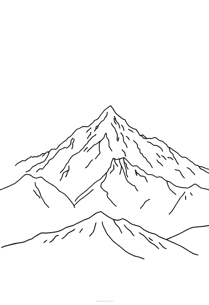 Mountain Range coloring page for kids