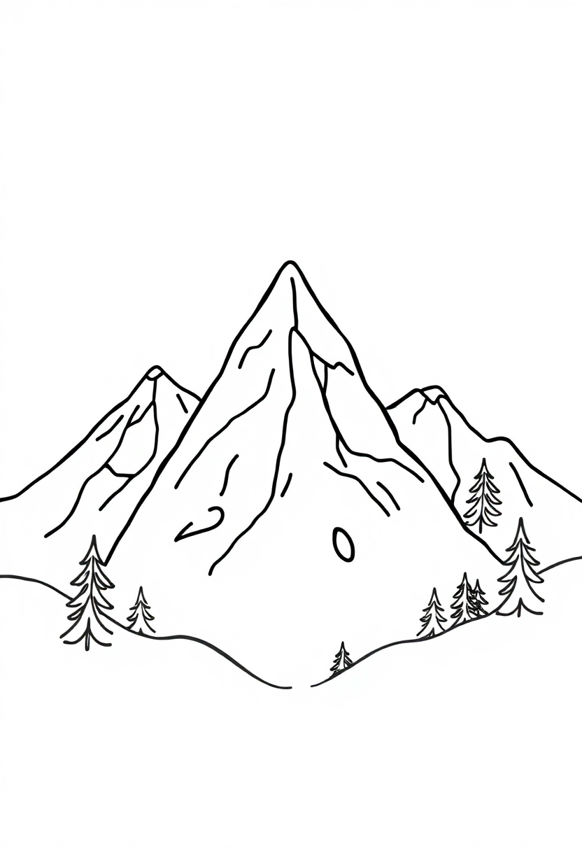 Mountain Range coloring page, free printable