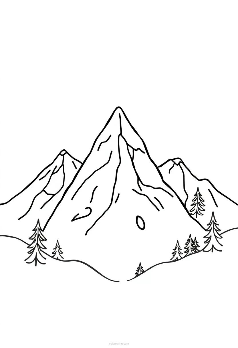 Mountain Range coloring page for kids